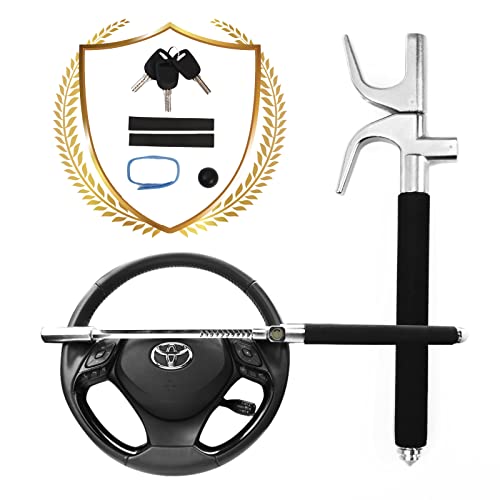 OPSOOPI Steering Wheel Lock, Anti Theft Car Device, Car Club Universal Car Lock with Car Safety Hammer, Car Security Products