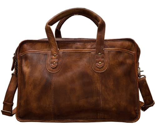 Vintage First Layer Leather Travel Briefcase