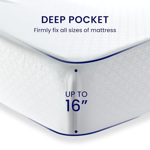 SLEEP ZONE Bedding Sheet Set, Ultra Soft Microfiber with Extra Deep Pockets, 4 Pieces Comfy Breathable and Cooling Sheet & Pillowcase Sets for Adults (White, King)