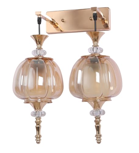 Image of Serenique Twin Pendant Wall Light | Elegant Double Glass Wall Lamp for Living Room & Hallway | 3 Years Warranty | Free Bulb