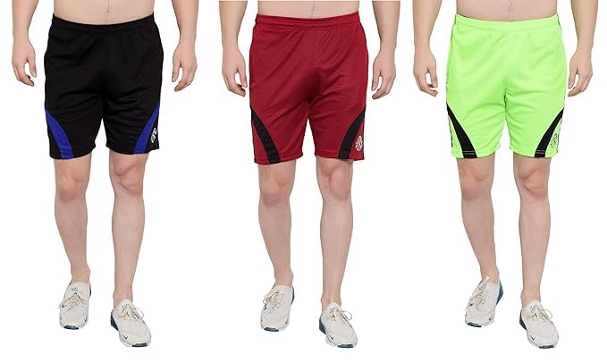 Image of DIA A DIA Men's Polycotton Running Sports Gym Shorts Pack of 3