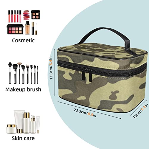 Sac de maquillage camouflage double fermeture éclair pour voyage