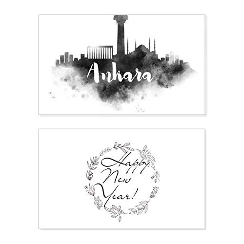 Tarjeta de año nuevo Ankara con arte de tinta para enviar buenos deseos