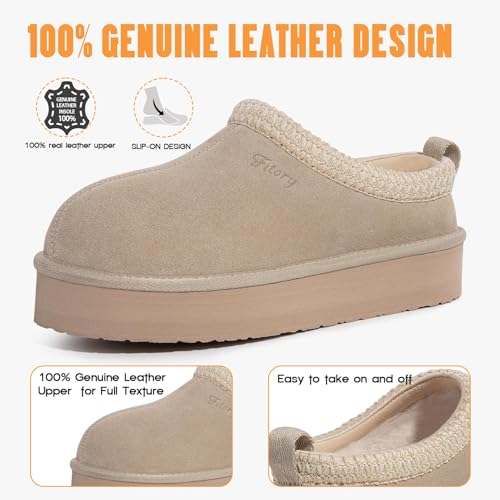 Image of FITORY Women's Suede Slipper Platform Short Mini Boots for Winter