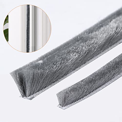 Hokmly 16 Ft Feet 5M (196 Inch) Brush Weather Stripping,Card-Slot Seal Strip Pile Weatherstrip Door Sweep Brush For Door Window (5Mm X 12Mm (3/16 1/2 Inch), Gray) #TOP2