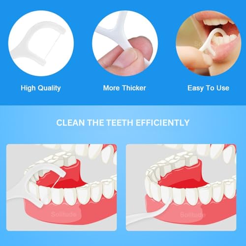 Image of Solitude 100 Pieces Dental Floss Picks for Tooth Cleaning Fresh Dental Floss Toothpick Cleaners, Oral Care Teeth Flossing Thread Toothpicks Stick Set for Fresh and Healthy Gums