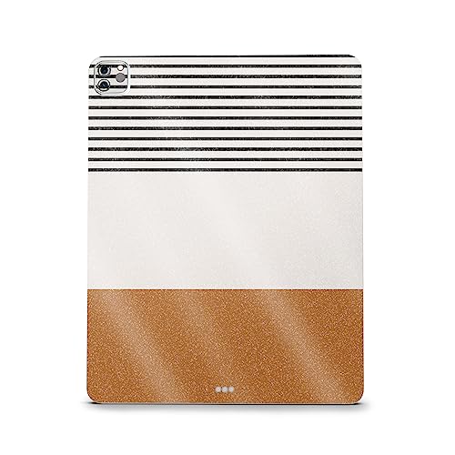 Image of MightySkins Carbon Fiber Skin Compatible With Apple iPad Pro 12.9 inch M2 6th Gen (2022) Full Wrap Kit - Neutral Stripes | Protective Durable Textured Carbon Fiber Finish | Easy To Apply | Made in the USA
