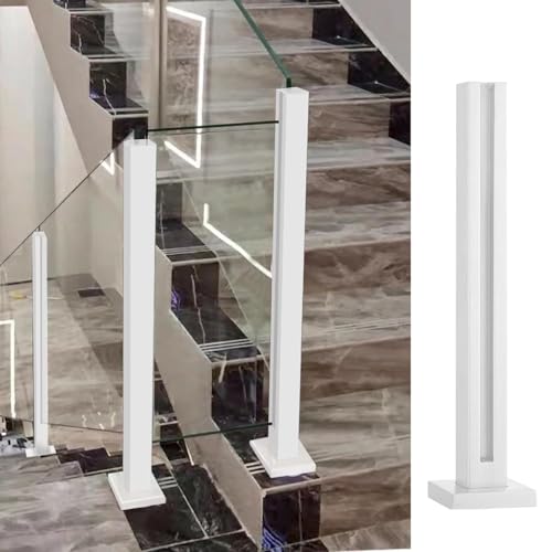 Poteau de balustrade en verre blanc ultra robuste en acier inoxydable pour terrasse et escalier