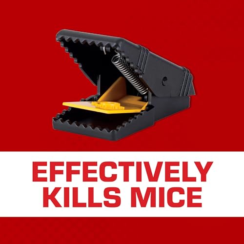 Image of Tomcat Mouse Snap Trap, Effectively Kills Mice for Clean, No-Touch Disposal, 4 Traps (Pack of 2)