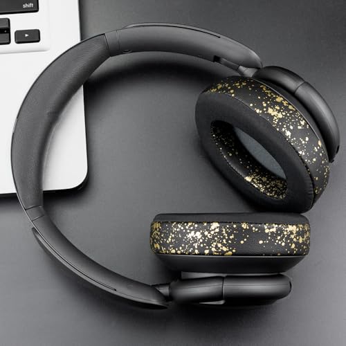 Image of SOULWIT Cooling Gel Earpads Replacement for Anker Soundcore Life Q30 /Q35 Headphones, Ear Pads Cushions with Ice Silk Fabric, High-Density Noise Isolation Foam - Black Gold