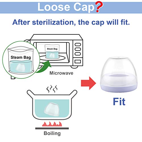 Image of Maymom Dome Caps, Screw Rings, Sealing Discs Compatible with Avent Natural Bottles, PP Bottles; No Nipple Included. Convert Avent Classic Bottle Into Natural