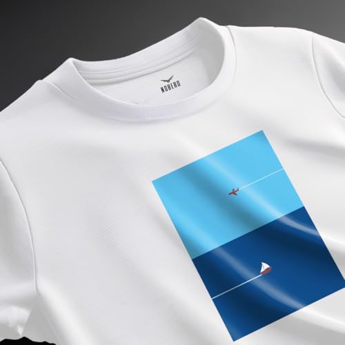 Image of Nobero Men's Regular Graphic Printed T-Shirt for Men | Soft Cotton | Classic Fit | Printed Casual Tshirt for Men