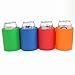 Beer Can Insulators, Indestructible Foam, 4 Pack of Coolies, Assorted Colors, Blue, Red, Green, Orange