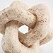 DN DECONATION 3 Link Knot Decor, Beige Travertine Coffee Table Decoration, Boho Resin Chain Link Decor, Modern Shelf Entryway Objects for Home Living Room Farmhouse Bedroom Inspired Aesthetic Art
