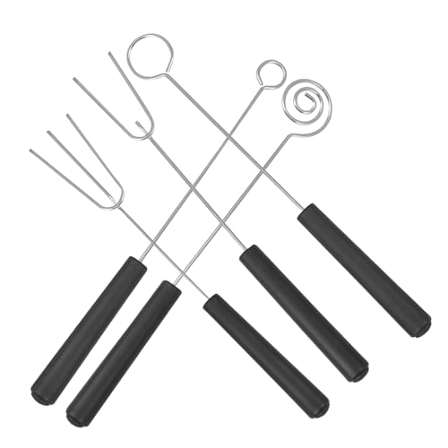 IWOWHERO Barbecue Chocolate Dipping Forks Set 5pcs Stainless Steel Bbq Skewers for Kabobs
