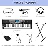 What are the Best Digital Keyboard Piano for Beginners? 8 MUSTAR Piano Keyboard, MEKS-500 61 Key Learning Keyboard Piano with Lighted Up Keys, Electric Piano Keyboard for Beginners, Stand, Pedal, Headphones/Microphone, USB Midi, Joystick, Built-in Speakers #5