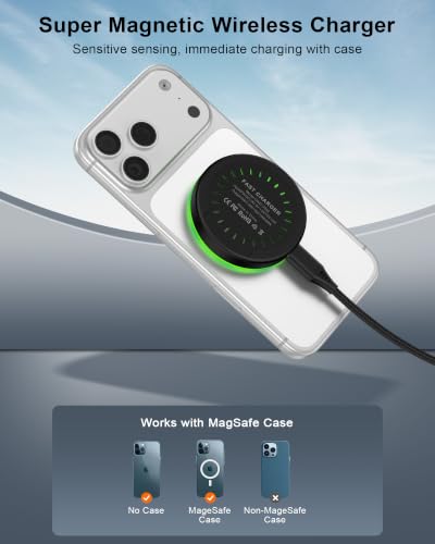 Image of 25W MagSafe Charger Wireless Fast Charging Pad for Google Pixel 11 10 9 Pro | Android Magnetic Wireless Charger 25W Fast Phone Charging Pad for Pixel 11 10 9 Pro XL,Galaxy S26Ultra-30W Wall Plug Included
