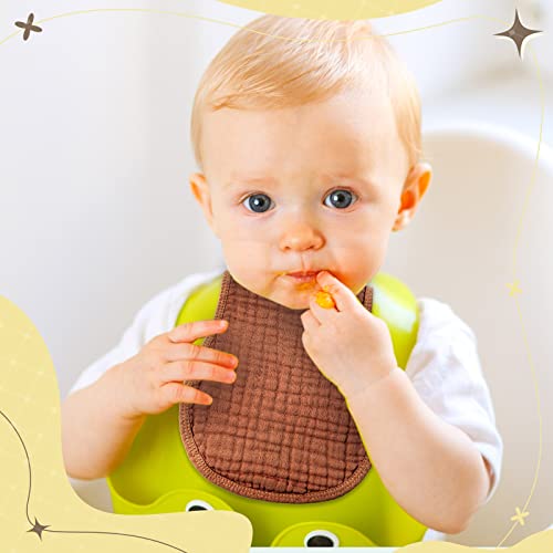 Image of Frienda 8 Pieces Muslin Burp Cloths for Baby Cotton Burp Cloth 10 x 20 Inches Multi Colors Muslin Washcloths Diapers 4 Absorbent Layers Newborn Face Towels for Baby Boy Girl Unisex (Warm Colors)