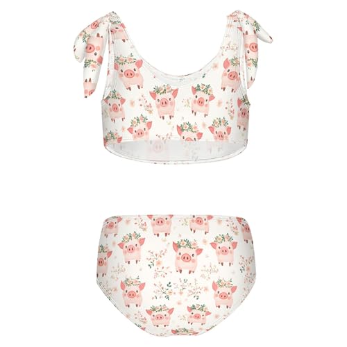 Image of Girls Tankini Swimsuit Bathing Suit Two Piece Bikini Summer Beach Swimwear with Adjustable Strap 3-12 Years