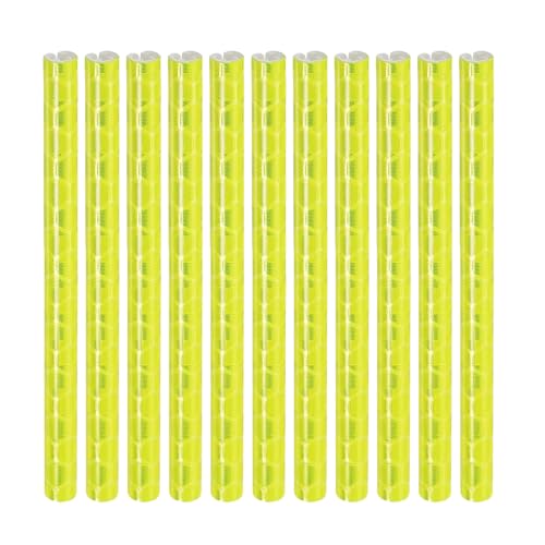 12PCS Plastic Bike Wheel Reflective Spoke Cover 7.5CM Long Bicycle Wheels Reflectors Reflecting Tubes for Night Riding
