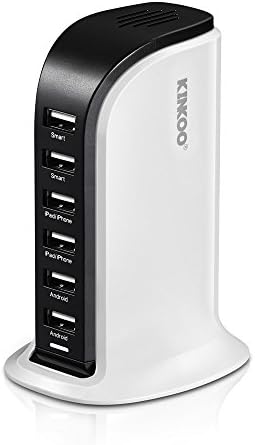 Kinkoo Desktop USB Charger 40W 6-Port Rapid USB Charging Station with iPower Technology(Yellow)