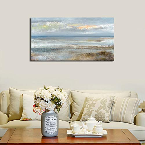 Yearainn Abstract Wall Art Large Canvas Pictures Modern Blue Ocean Artwork On Canvas Prints Wall Decoration For Living Room Bedroom Bathroom Kitchen Office Home Wall Decor Framed Ready To Hang 24 Inch X 48 Inch thumb #3