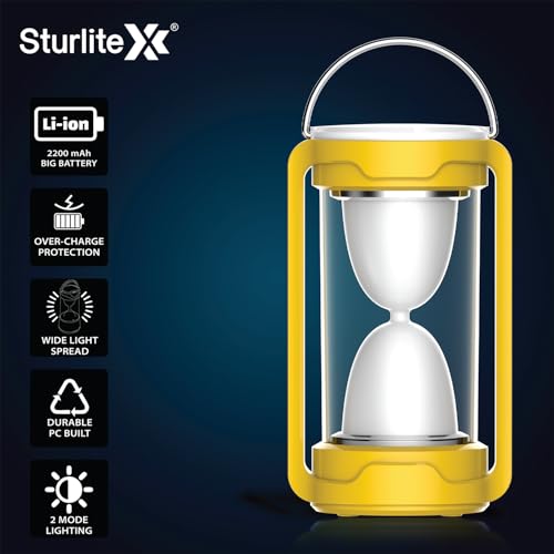 Image of Sturlite Moz 18W LED Portable Lantern| 360 Light Spread| 2200mAh Rechargeable Li-ion Battery| Upto 5Hrs Long Battery Back Up| 2 Brightness Modes LED Lamp - (Pack of 1)
