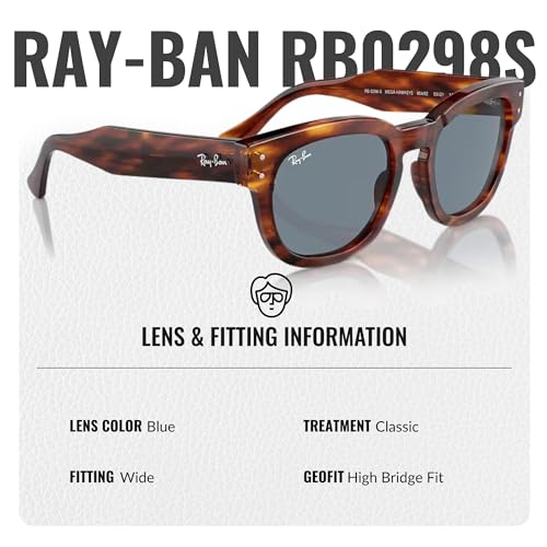 Image of Ray-Ban RB0298S MEGA HAWKEYE Square Shaped Sunglasses for Men & Women with Official RAYBAN Eyewear Kit
