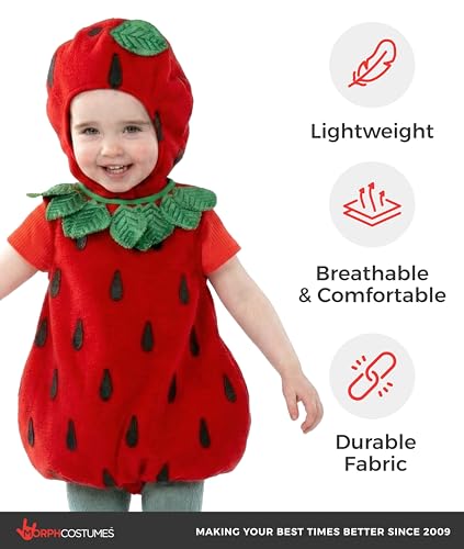 Disfraz de fresa para bebé y niña miniatura 7