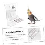 Milisten Comedero para Pájaros Colgante de Acrílico Transparente para Interiores y Exteriores Alimentador Duradero con Ventosas para Jaulas de Aves y