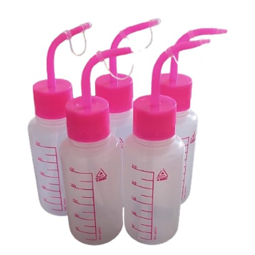 Pisseta plástica graduada bico curvo 250ml rosa Limpeza e Enxague extensão alongamento de cílios Ski