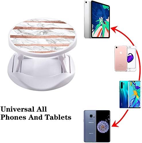 (3 Pack) Cell Phone Holder Chic Rose Gold Brush Stripes White Marble Pink Confetti Expanding Grip Stand Finger Kickstand for Smartphone and Tablets