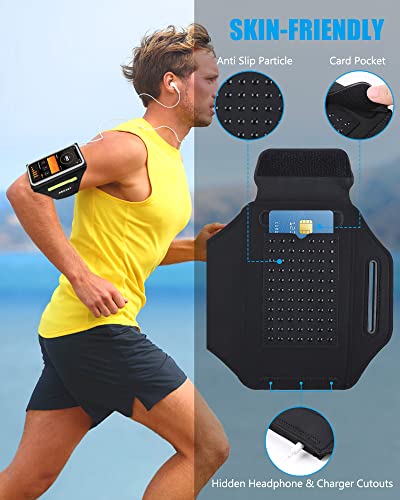 Running Armband With Airpods Bag, Running Cell Phone Holder For Iphone 14 Pro Max/14 Plus/13 Pro Max, Samsung Galaxy S22 S21 [Up To 6.9 Inch], Sweatproof Gym Workouts Sports Arm Band With Card Holder #TOP5