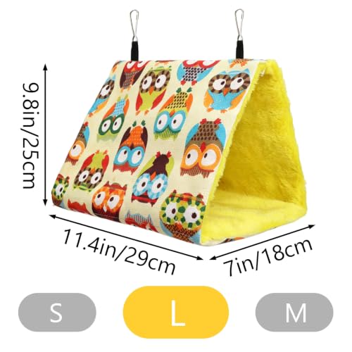 Image of Hypeety Bird Nest Cozy Hanging Bed Cage Warm Plush Hut for Bird, Yellow, L