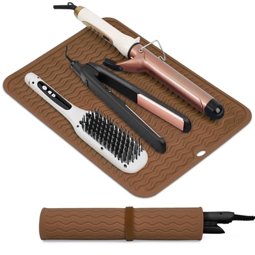 Tapis silicone résistant chaleur outils cheveux 14.2" x 11"