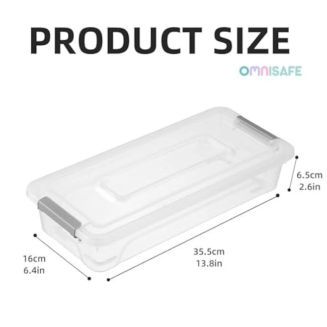 Plastic Storage Bin with Lid, Stackable Design, Clip Box for Crafts, Supplies and Office Items Container (8 Pack 4 Quart)