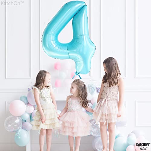 Image of KatchOn Light Blue 4 Balloon Number 40 Inch
