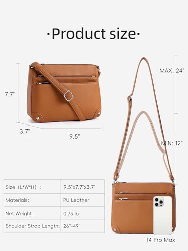 Image of WESTBRONCO Crossbody Bags for Women, Medium Size Shoulder Handbags, Satchel Purse with Multi Zipper Pocket