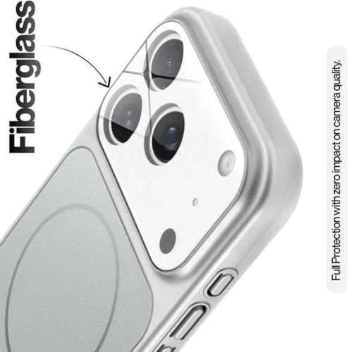 Image of for iPhone 17 Pro Max |Convert to 17 pro /17 Pro Max Style Premium Back Glass Magsafe Wireless Charge Converter Cover for iPhone 17 Pro Max |Convert to 17 pro /17 Pro Max (Silver)