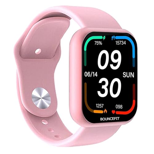 Image of Bouncefit D20 Y68 Fitness Band Smart Watch for Men, Women, Boys, Girls, Kids - Single Touch Interface, Water Resistant, Workout Modes, Quick Charge Sports Smartwatch - Pink (FF)