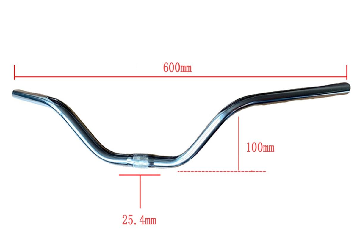 YIJU Guidon de VTT 25,4 mm extra long en alliage d'aluminium 90 mm pour vélo BMX, Fix Gear – 600 mm 90 mm