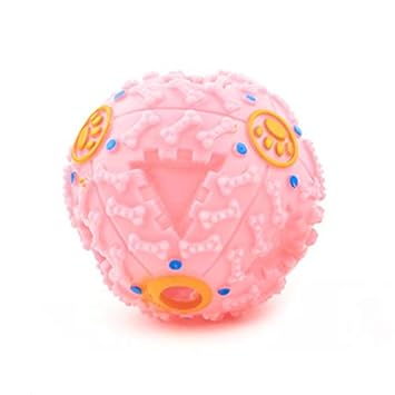 Pet Believe Dog Treat Dispensing Toy & Squeaky Dispenser Ball for Medium Breed Dogs - Medium (Color May Vary).
