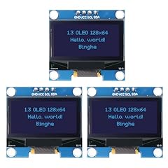 1,3" OLED I2C Display Modulo Binghe 3 pezzi 1,3 Zoll LED OLED Display I2C IIC OLED Display con SSH1106 Chip 128 x 64 Pixel I2C Display su schermo con Caratteri blu Compatibile con Arduino/Rasp-Pi