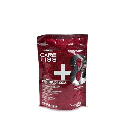 Pó Descolorante Proteína Da Soja 8 Tons Care Liss 300g - Descoloração Rápida e Eficiente, Protege os