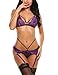 Ropa Interior De Encaje De La Ropa Interior De La Ropa Fiesta Ropa Interior Erótica Conjunto Señoras Bastante Muñeca Ropa De Dormir Ropa Interior Con La G String ( Color : Violett , One Size : XL )