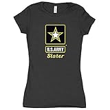 Fox Outdoor Products Women's Army Star Sister Cotton Tee, Black, Medium