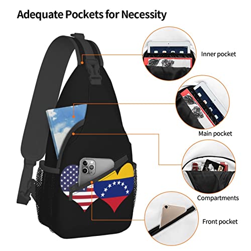 Mochila unisex estilo banderas de EE.UU. y Venezuela miniatura 5
