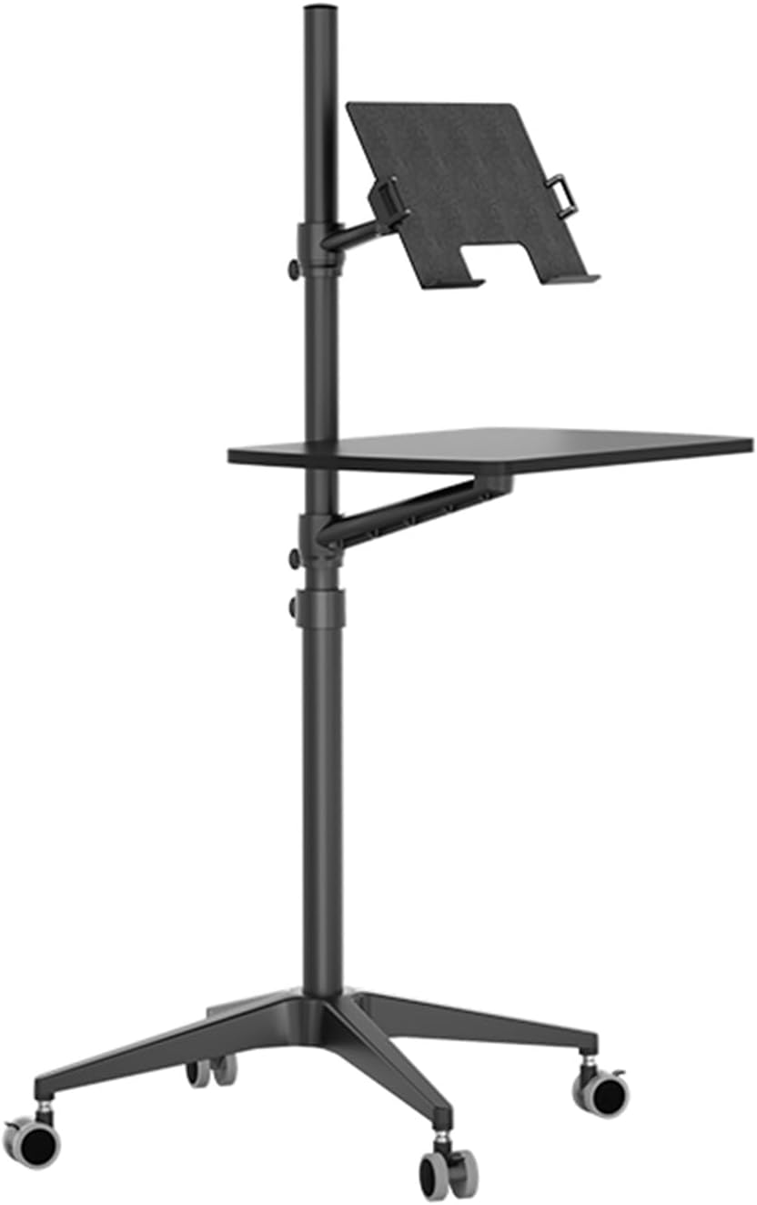 Laptop Floor Stand,Lifting and Rotating Computer Table,Movable Aluminum Alloy Projector Shelf,for Home Outdoor Office(Black)