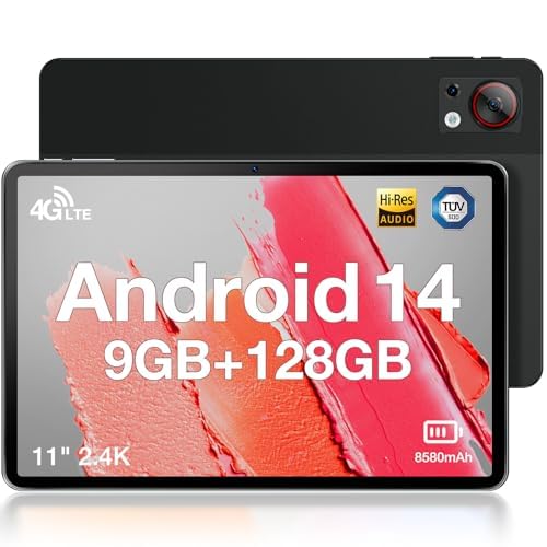 DOOGEE T30SE Tablet 11 Pulgadas 2,3K Android 14 Tablet 9GB RAM+128GB ROM (TF 1TB)|8580 mAh| 2000 * 1200pixels |4 Altavoces| Octa-Core|Bluetooth 5.0 |5GWiFi+4G LTE |5MP+13MP| Negro