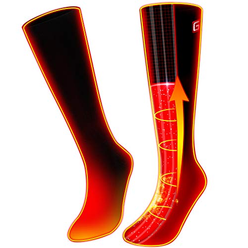 GLOBAL VASION Rechargeable Battery Heated Socks Kit for Chronically Cold Feet for Women and Men (Black)